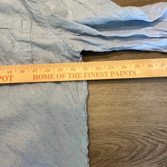 Porter & Ash 100% Linen Men's XL Long Sleeve Light Blue Button Up Shirt - Picture 5 of 6